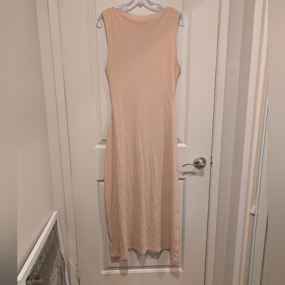 Weworewhat Boat Neck Midi Beige Classic Elegant Dress Size Large - Picture 12 of 12